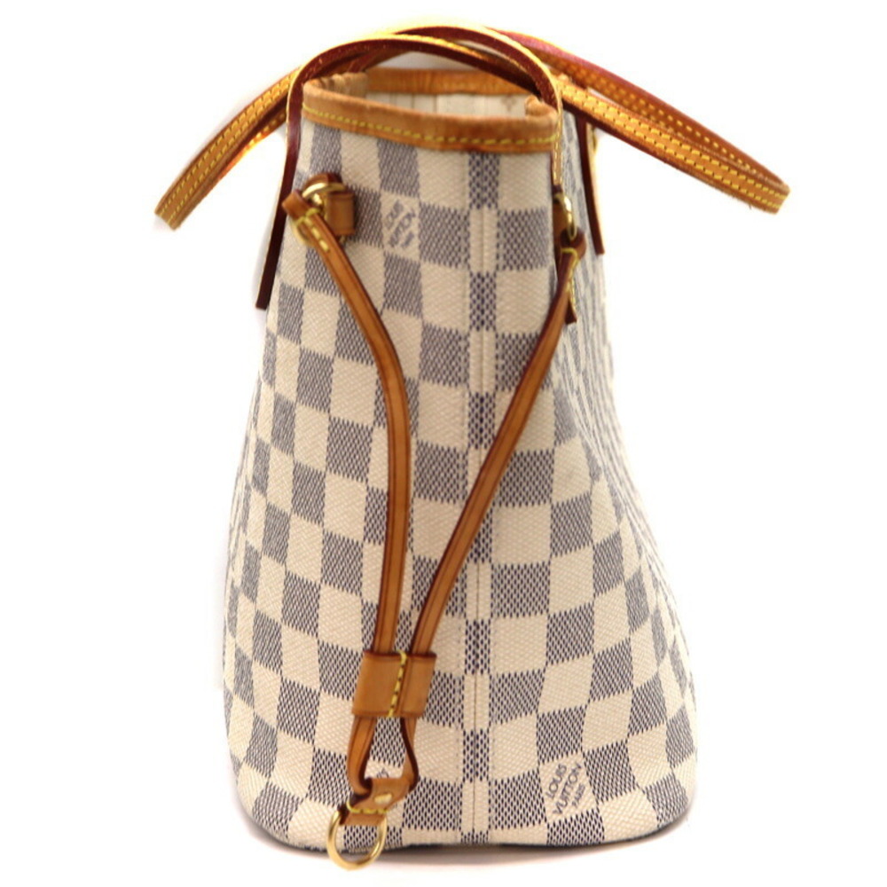 Louis Vuitton PM Damier Canvas White Bag Neverfull Tote - Picture 4 of 13